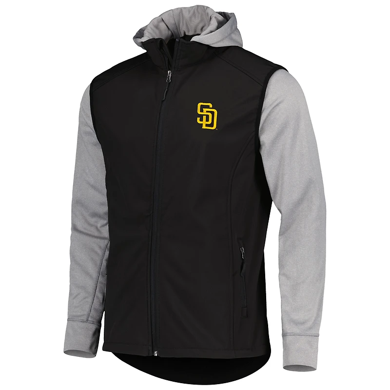 Veste Dunbrooke Homme Noir/Gris Chiné San Diego Padres Alpha Full-Zip