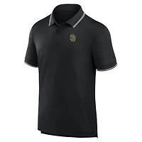 Polo piqué monochrome noir Fanatics pour homme, logo Front Office Move des Padres de San Diego