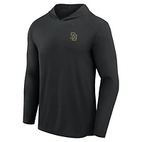 Men's Fanatics Black San Diego Padres Front Office Power Mono Long Sleeve Hoodie T-Shirt