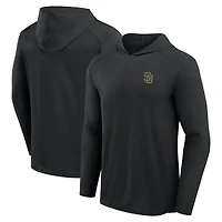 Men's Fanatics Black San Diego Padres Front Office Power Mono Long Sleeve Hoodie T-Shirt