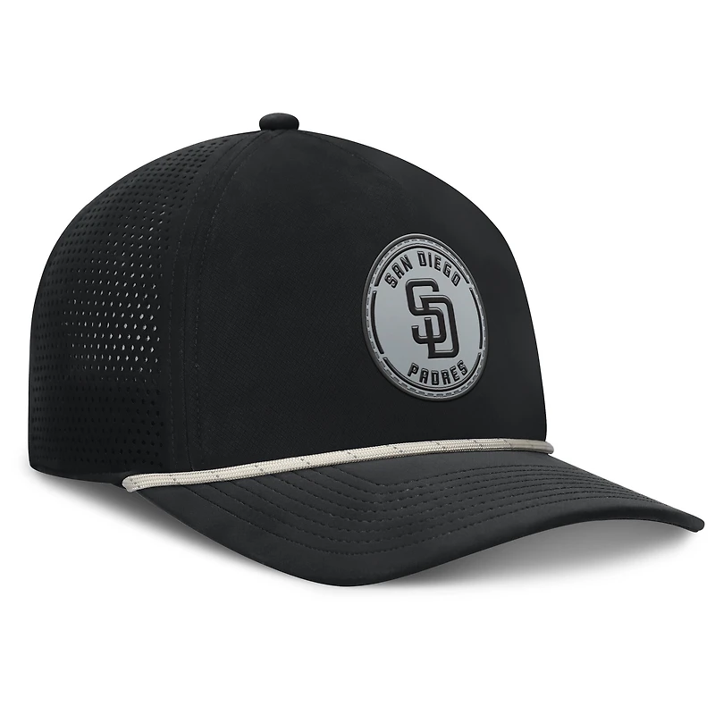 Casquette ajustable Fanatics noire pour homme avec logo signature des Padres de San Diego
