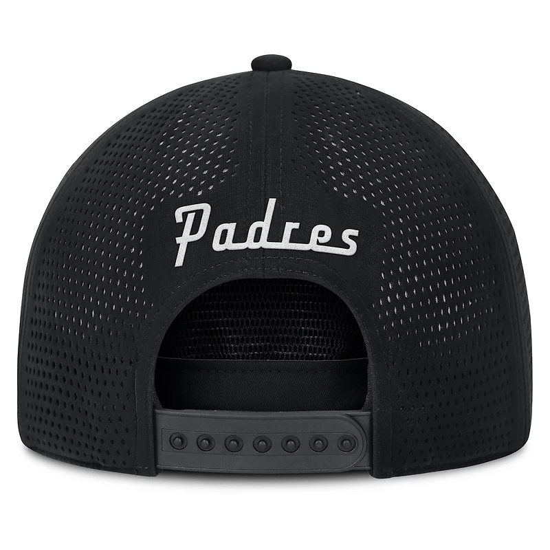 Casquette ajustable Fanatics noire pour homme avec logo signature des Padres de San Diego
