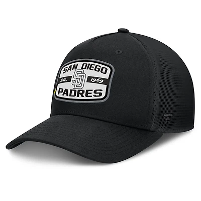 Men's Fanatics Black San Diego Padres Team Patch A-Frame Trucker Snapback Hat