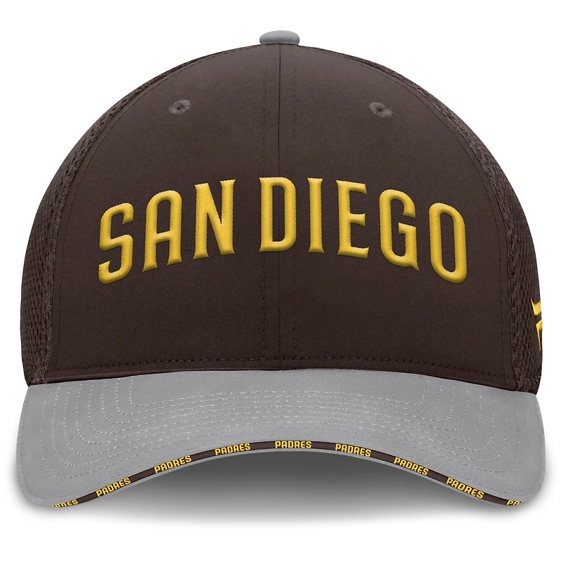 Casquette Fanatics Flex marron/gris pour homme des Padres de San Diego