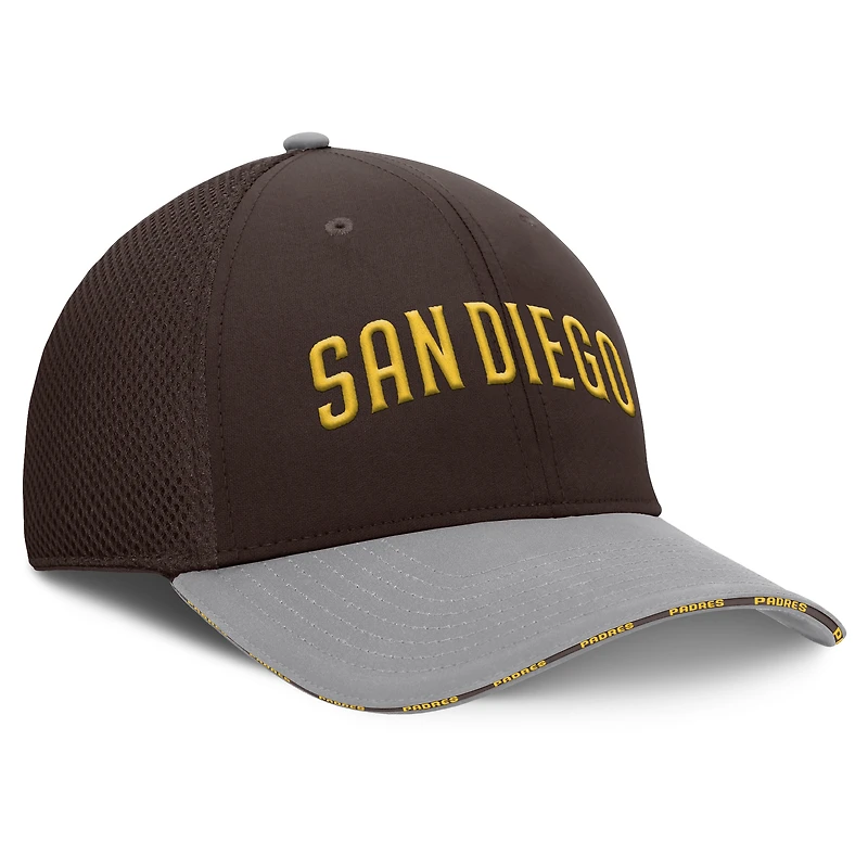Casquette Fanatics Flex marron/gris pour homme des Padres de San Diego