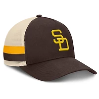 Men's Fanatics Brown/Natural San Diego Padres Inherited Side Stripe Trucker Adjustable Hat
