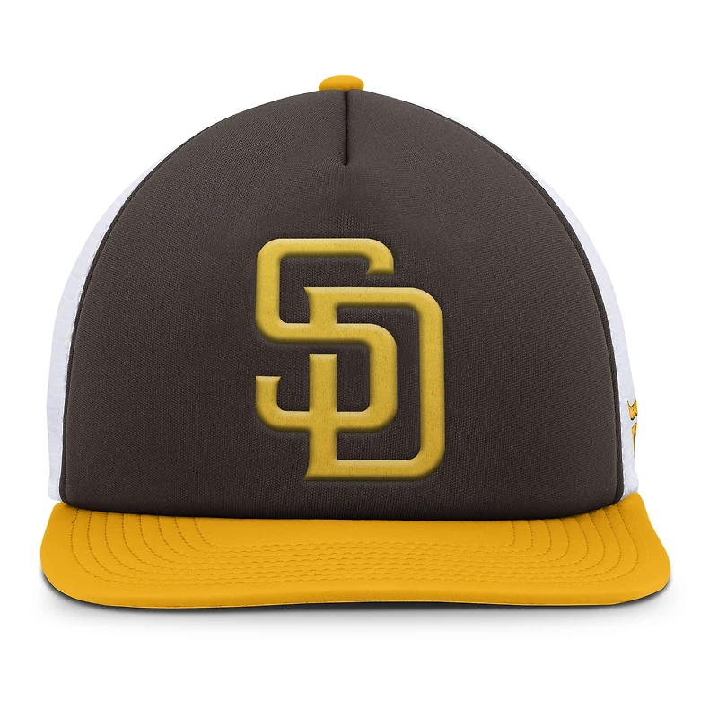 Men's Fanatics Brown/White San Diego Padres Fundamental Foam Front Snapback Hat