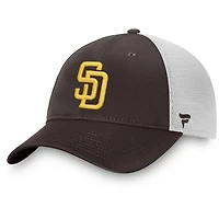 Casquette réglable de camionneur non structurée Fanatics marron/blanc San Diego Padres Team Core pour hommes