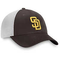 Casquette réglable de camionneur non structurée Fanatics marron/blanc San Diego Padres Team Core pour hommes