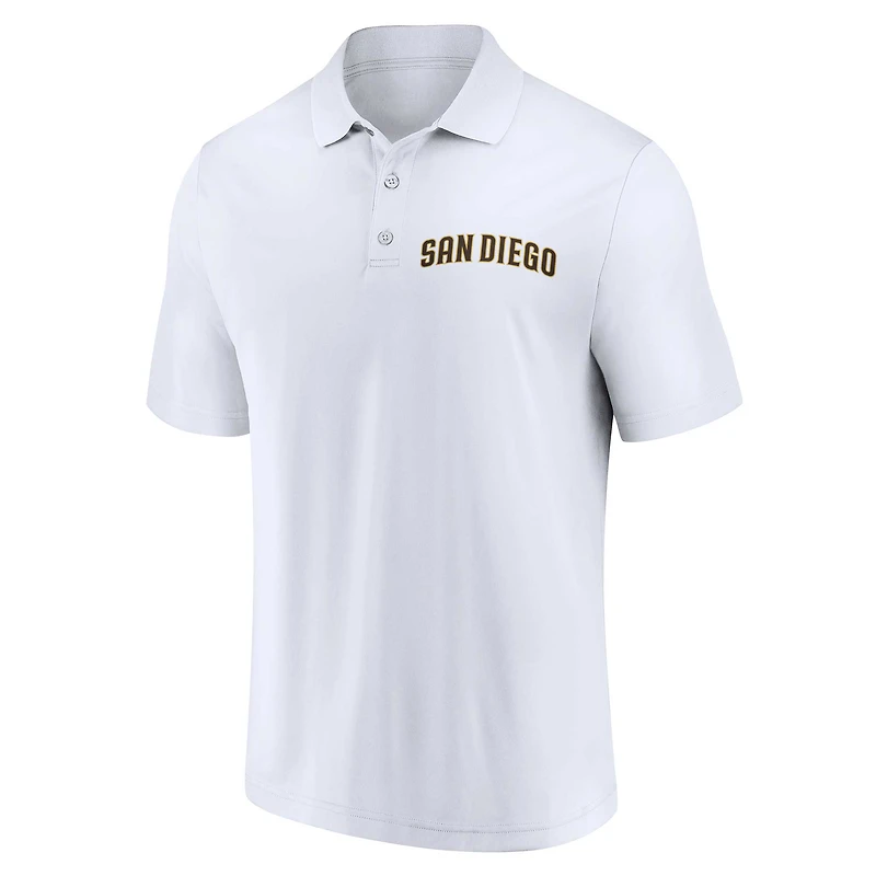 Ensemble de deux polos Fanatics marron/blanc San Diego Padres avec logo Lockup pour homme