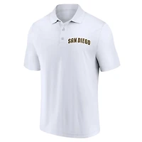 Ensemble de deux polos Fanatics marron/blanc San Diego Padres avec logo Lockup pour homme