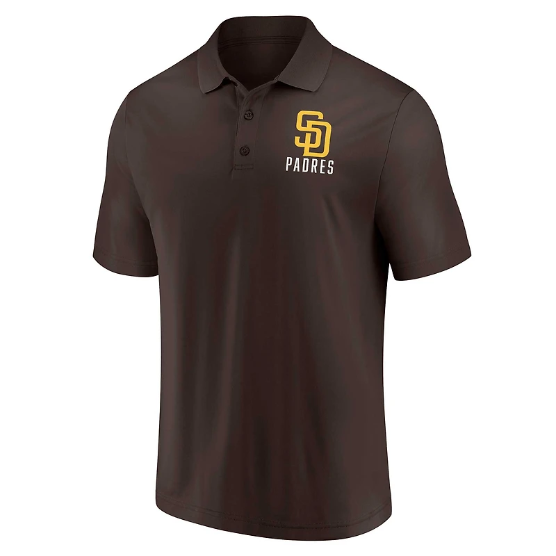 Men's Fanatics Brown/White San Diego Padres Two-Pack Logo Lockup Polo Set