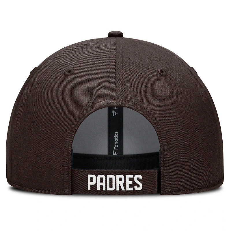 Casquette ajustable Fanatics pour homme de la collection Cooperstown des Padres de San Diego marron