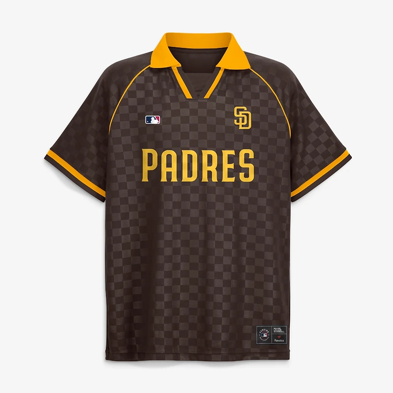 Polo raglan à col en V marron San Diego Padres Homerun de Fanatics pour homme