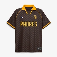 Polo raglan à col en V marron San Diego Padres Homerun de Fanatics pour homme