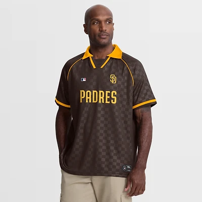 Men's Fanatics  Brown San Diego Padres Homerun Raglan V-Neck Polo