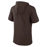 Men's Fanatics Brown San Diego Padres Iconic Rebel Short Sleeve Hooded Top