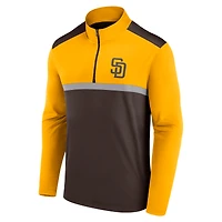 Haut à quart de zip imparable marron San Diego Padres Fanatics pour hommes