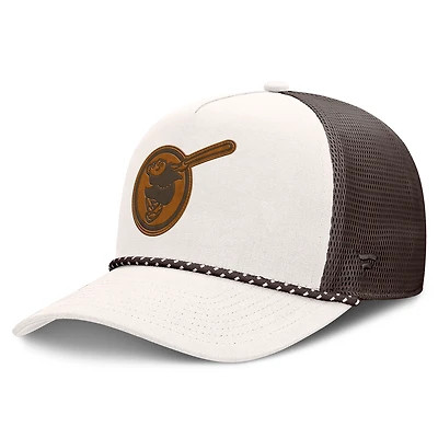 Men's Fanatics Cream/Brown San Diego Padres Level Up Bronco Adjustable Trucker Hat