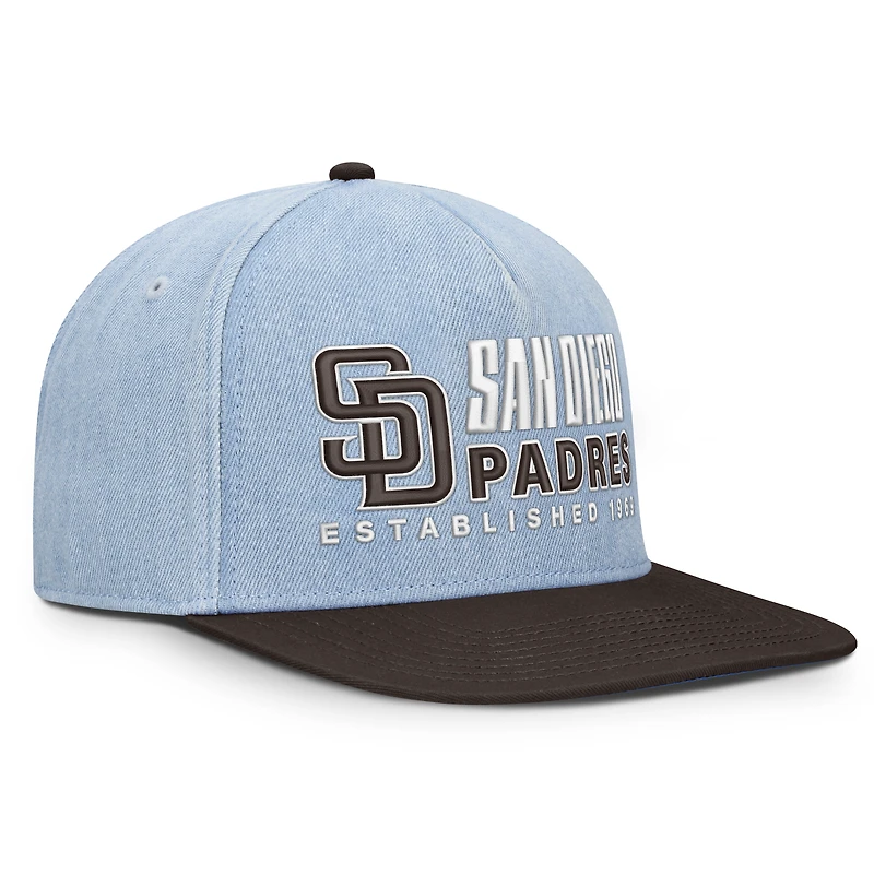 Men's Fanatics Denim San Diego Padres Twinbill Snapback Hat