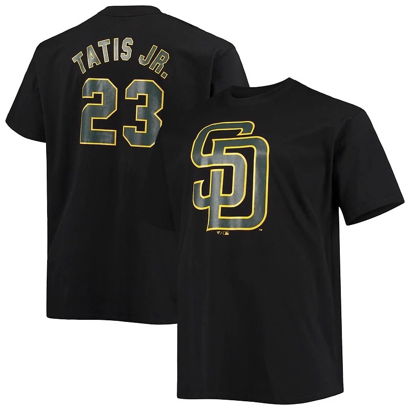 T-shirt noir pour homme Fanatics Fernando Tatis Jr. San Diego Padres, grandes tailles, avec nom et numéro.