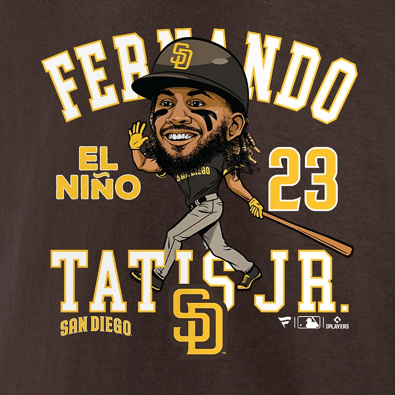 Men's Fanatics Fernando Tatis Jr. Brown San Diego Padres Hometown Caricature T-Shirt
