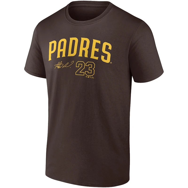 Men's Fanatics Fernando Tatis Jr. Brown San Diego Padres Player Name & Number T-Shirt