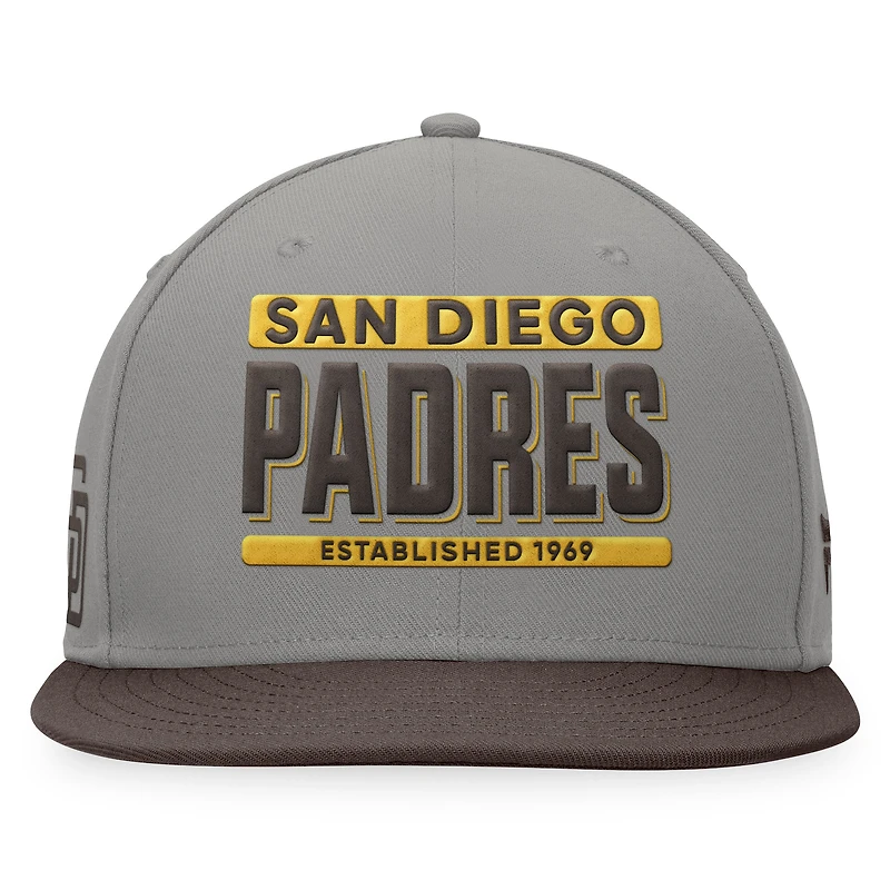 Men's Fanatics Gray/Brown San Diego Padres Line Drive Two-Tone Snapback Hat