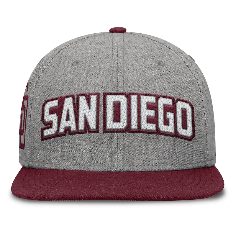 Men's Fanatics Gray/Maroon San Diego Padres Elements Felt Chainstitch Snapback Hat