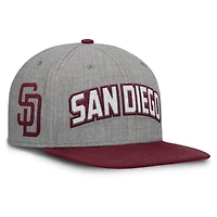 Men's Fanatics Gray/Maroon San Diego Padres Elements Felt Chainstitch Snapback Hat