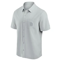 Chemise boutonnée à manches courtes Fanatics pour hommes, grise, San Diego Padres Front Office