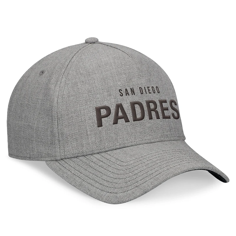 Men's Fanatics Heather Gray San Diego Padres Elements A-Frame Structured Adjustable Hat