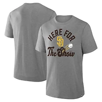 T-shirt tri-blend nostalgique gris chiné Fanatics pour homme des Padres de San Diego