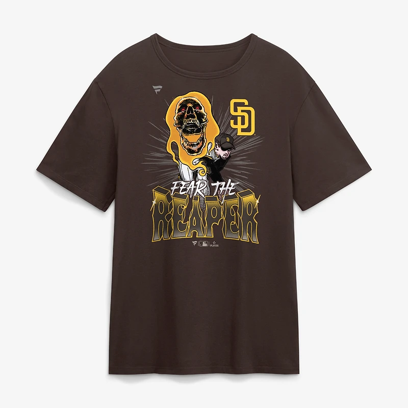 Men's Fanatics Mason Miller Brown San Diego Padres Fear the Reaper T-Shirt