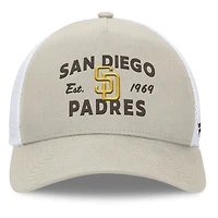 Casquette réglable de camionneur A-Frame Stone San Diego Padres Fanatics pour hommes