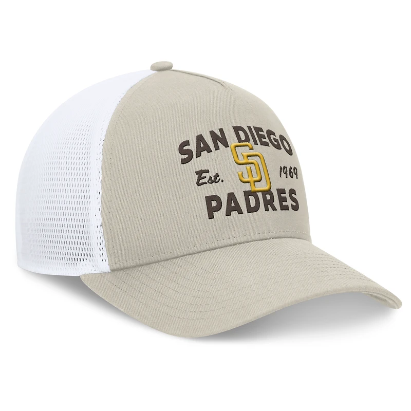 Men's Fanatics Stone San Diego Padres A-Frame Trucker Adjustable Hat