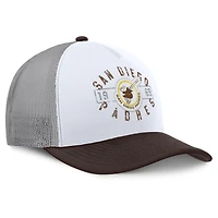 Men's Fanatics White/Brown San Diego Padres Designated A-Frame Foam Front Trucker Adjustable Hat