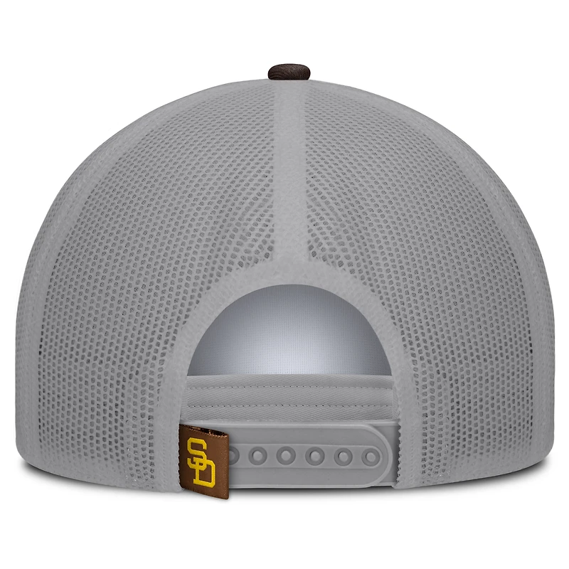 Men's Fanatics White/Brown San Diego Padres Designated A-Frame Foam Front Trucker Adjustable Hat