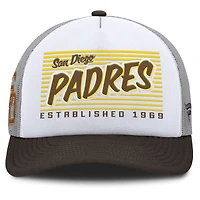 Men's Fanatics White/Brown San Diego Padres On Deck A-Frame Snapback Hat