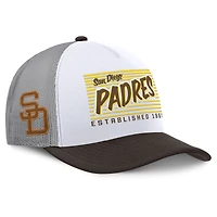 Casquette snapback Fanatics blanche/marron San Diego Padres On Deck pour homme