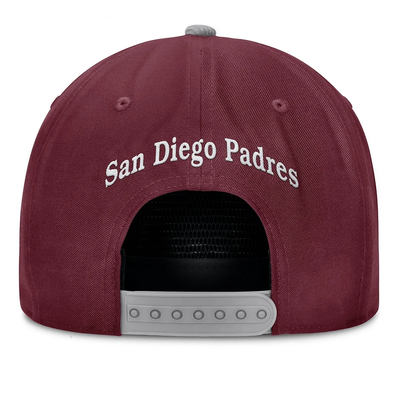 Men's Fanatics Wine San Diego Padres Front Office Snapback Hat