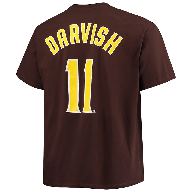 T-shirt avec nom et numéro Yu Darvish Brown des San Diego Padres pour hommes