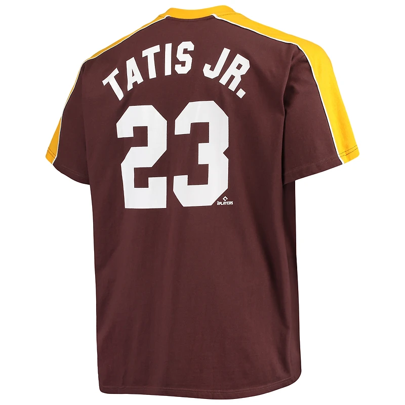 Men's Fernando Tatis Jr. Brown/Gold San Diego Padres Big & Tall Fashion Piping Player T-Shirt