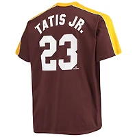 Men's Fernando Tatis Jr. Brown/Gold San Diego Padres Big & Tall Fashion Piping Player T-Shirt