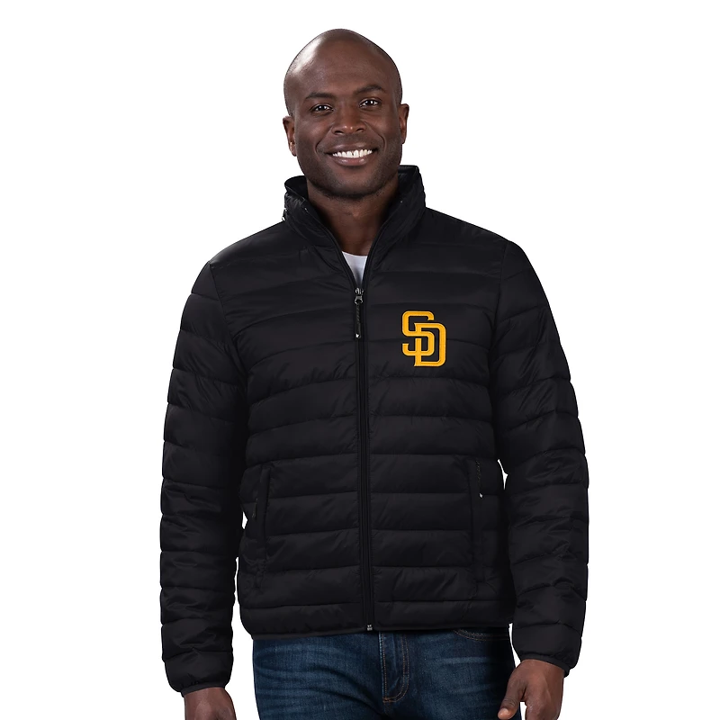 Doudoune zippée et pliable pour homme G-III Sports by Carl Banks noire des San Diego Padres