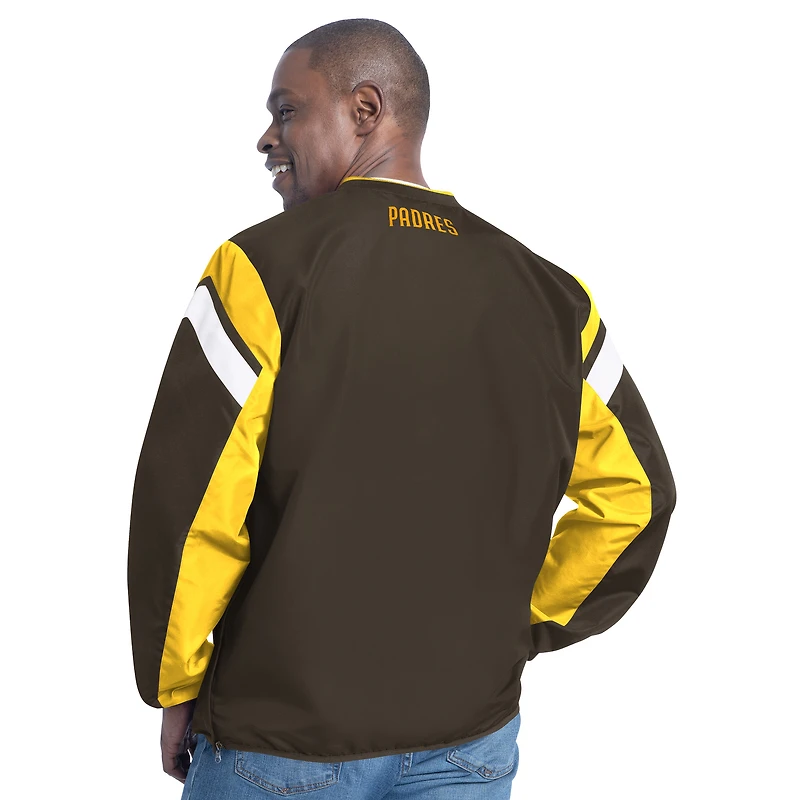 Pull à col en V double couverture G-III Sports by Carl Banks Brown pour homme des Padres de San Diego