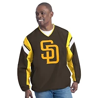 Pull à col en V double couverture G-III Sports by Carl Banks Brown pour homme des Padres de San Diego