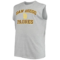 Débardeur musclé en jersey San Diego Padres Big & Tall gris chiné pour homme