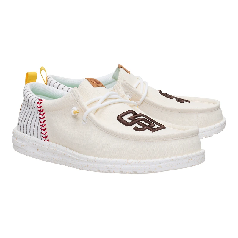 Men's Hey Dude White San Diego Padres Wally Casual Slip On Shoes