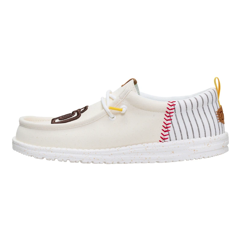 Chaussures décontractées à enfiler Hey Dude blanches San Diego Padres Wally pour hommes